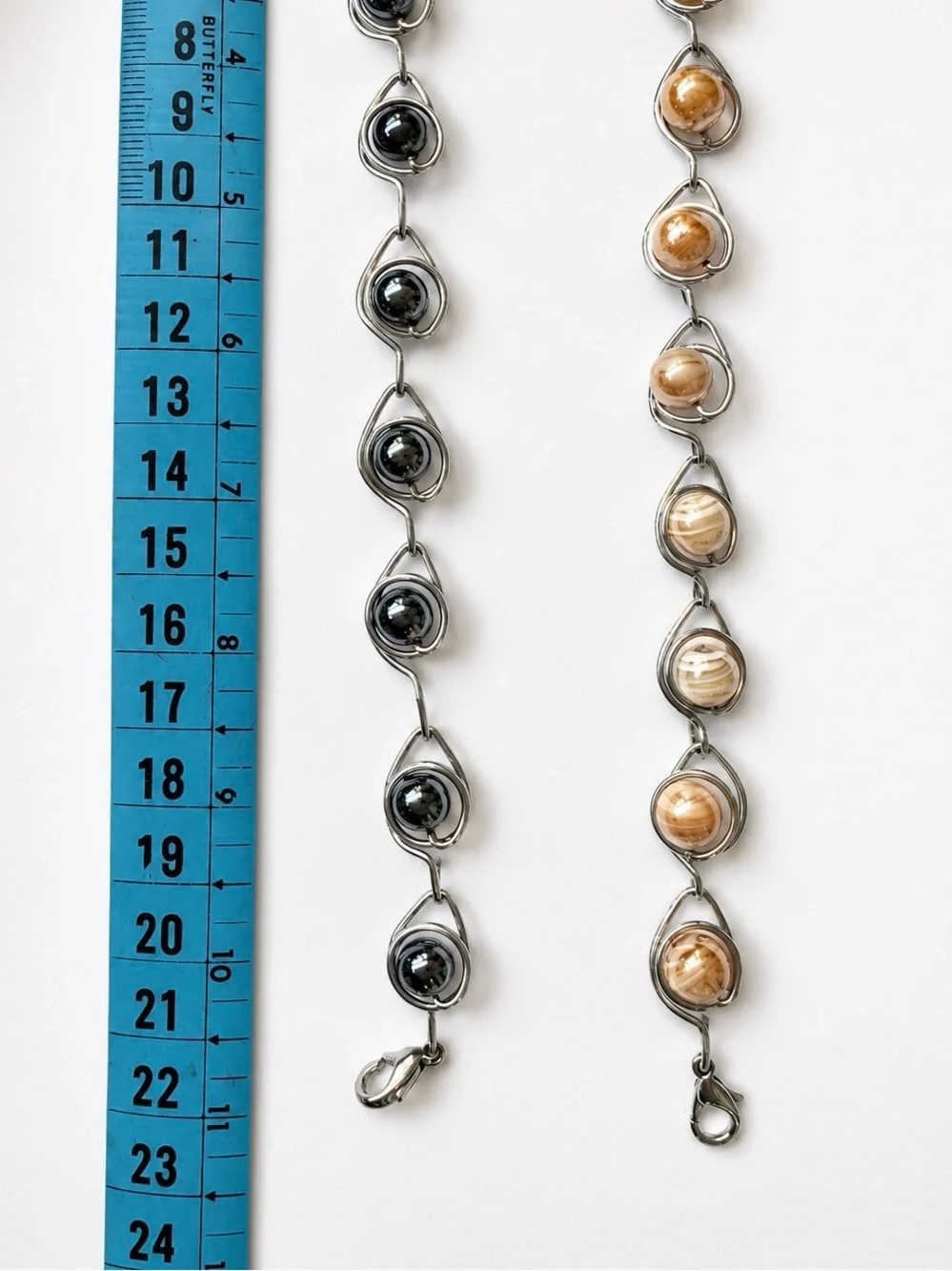 Handmade Wire-Wrapped Beaded Bracelet Set